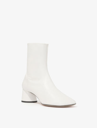 3/4 Front image of Glove Ankle Boots in IVORY