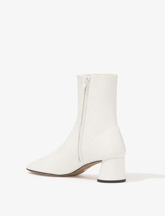 3/4 Back image of Glove Ankle Boots in IVORY