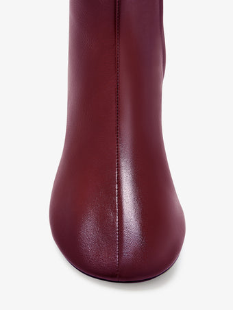 Aerial image of Glove Ankle Boots in Slick Nappa in Merlot