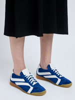 Proenza Schouler image of model wearing Track Sneakers in cobalt with white stripes