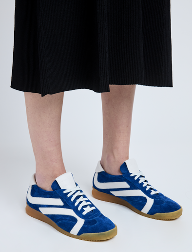 Proenza Schouler image of model wearing Track Sneakers in cobalt with white stripes