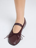 Image of model wearing Glove Mary Jane Ballet Flats in OXBLOOD