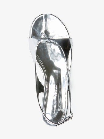 Aerial image of Slash Flat Thong Sandals in Silver