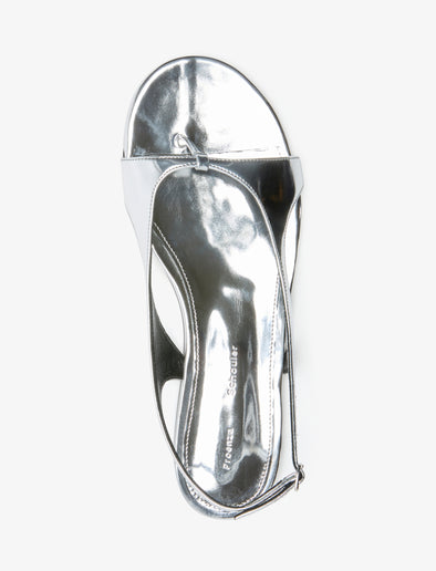 Aerial image of Slash Flat Thong Sandals in Silver