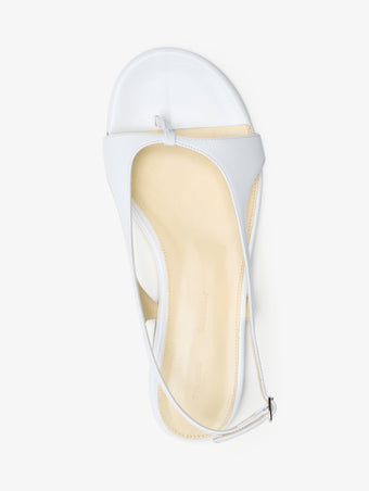 Aerial image of Slash Flat Thong Sandals in White