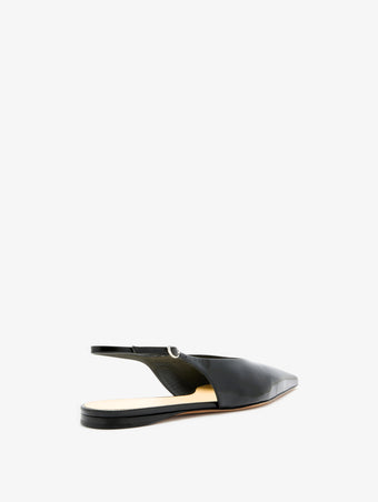 3/4 Back image of Slash Flat Slingbacks in Black