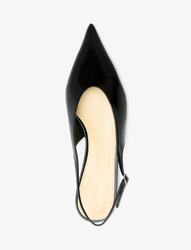 Aerial image of Slash Flat Slingbacks in Black