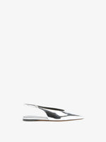 Front image of Slash Flat Slingbacks in Silver