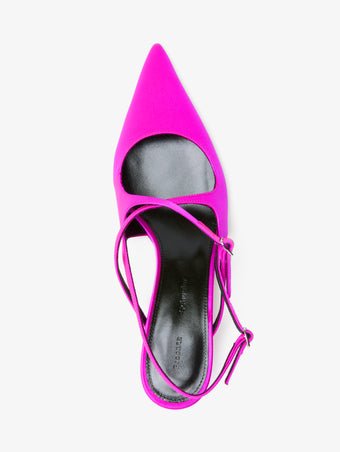 Aerial image of Slash Crossover Slingback Pumps in Fuchsia