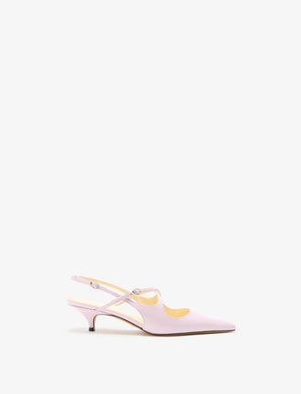 Front image of Slash Crossover Slingback Pumps in Lilac
