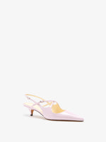 3/4 Front image of Slash Crossover Slingback Pumps in Lilac