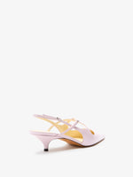 3/4 Back image of Slash Crossover Slingback Pumps in Lilac