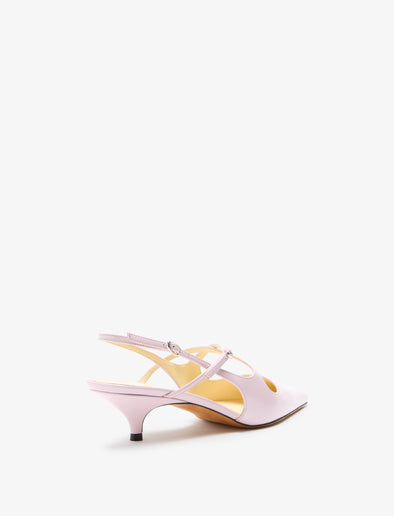 3/4 Back image of Slash Crossover Slingback Pumps in Lilac