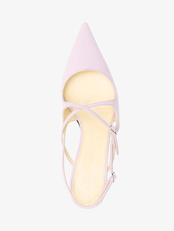 Aerial image of Slash Crossover Slingback Pumps in Lilac
