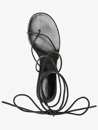 Aerial image of Slash Tie Sandals in Black