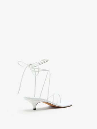Proenza Schouler Back 3/4 image of Slash Tie Sandals in White