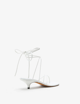Proenza Schouler Back 3/4 image of Slash Tie Sandals in White