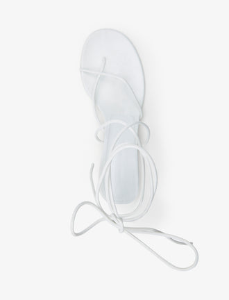 Aerial image of Slash Tie Sandals in White
