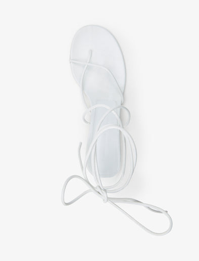 Aerial image of Slash Tie Sandals in White