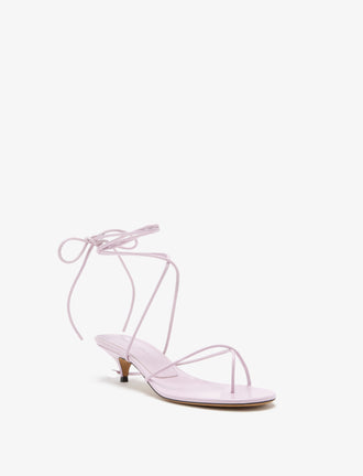 3/4 Front image of Slash Tie Sandals in Lilac