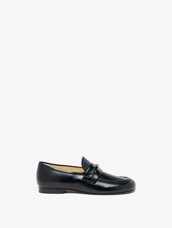 Proenza Schouler Side image of Mini Monogram Loafers in Black