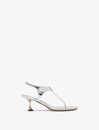 Front image of Tee Thong Sandals in Silver