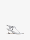 3/4 Front image of Tee Thong Sandals in Silver