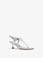 3/4 Front image of Tee Thong Sandals in Silver