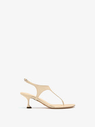 Proenza Schouler Front image of Tee Thong Sandals in Nappa in Ecru