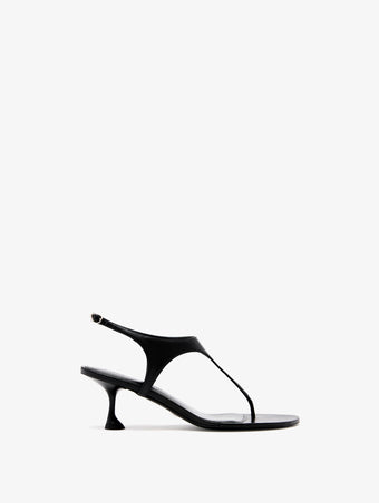 Front image of Tee Thong Sandals in Black