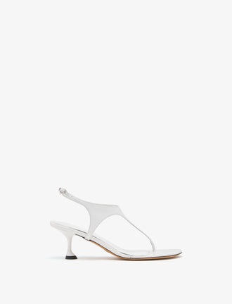 Front image of Tee Thong Sandals in White