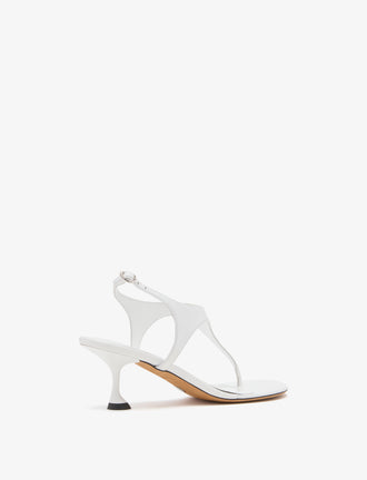 3/4 Back image of Tee Thong Sandals in White