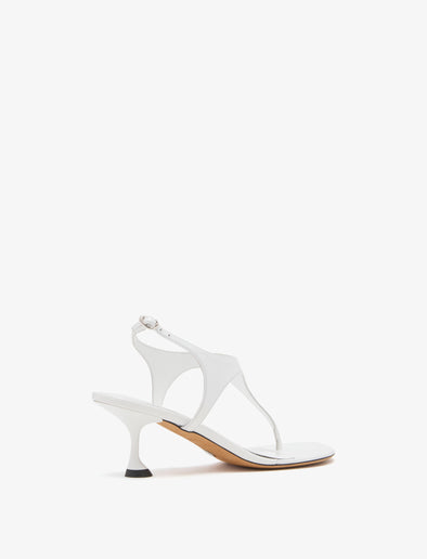 3/4 Back image of Tee Thong Sandals in White