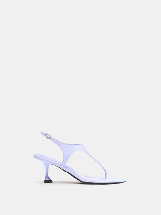 Proenza Schouler Front image of Tee Thong Sandals in Slick Nappa in Wisteria