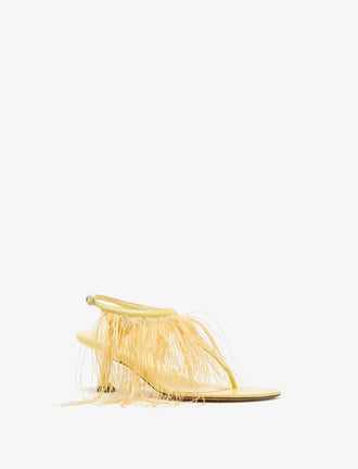 3/4 Front image of Tee Thong Feather Sandals in Resin