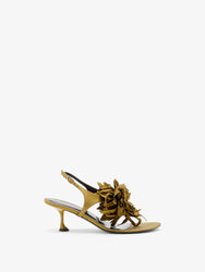 Proenza Schouler Front image of Tee Thong Flower Sandals in Satin in Pistachio