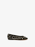 Front image of Glove Grommet Flats in Black