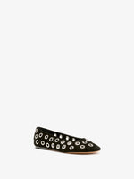 3/4 Front image of Glove Grommet Flats in Black