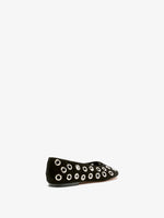 3/4 Back image of Glove Grommet Flats in Black
