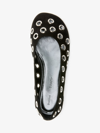 Aerial image of Glove Grommet Flats in Black