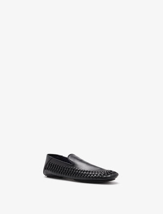 3/4 Front image of Whip Loafers in Black