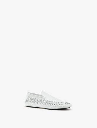 Proenza Schouler front 3/4 image of Whip Loafers in ecru