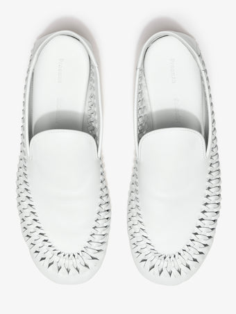 Proenza Schouler aerial image of Whip Loafers in ecru