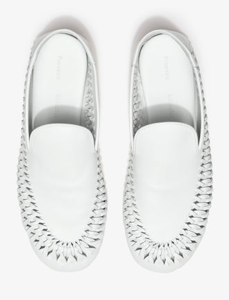 Proenza Schouler aerial image of Whip Loafers in ecru