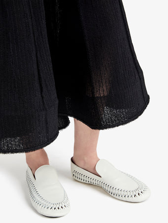 Proenza Schouler image of model wearing Whip Loafers in ecru
