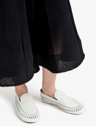 Proenza Schouler image of model wearing Whip Loafers in ecru