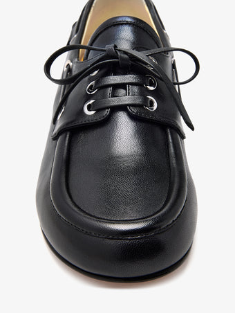 Aerial image of Deck Shoes in Nappa in Black