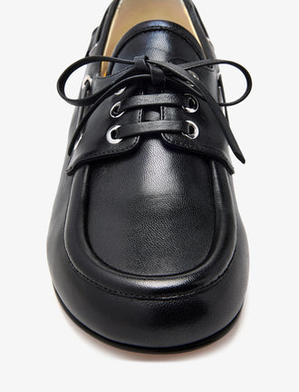 Aerial image of Deck Shoes in Nappa in Black