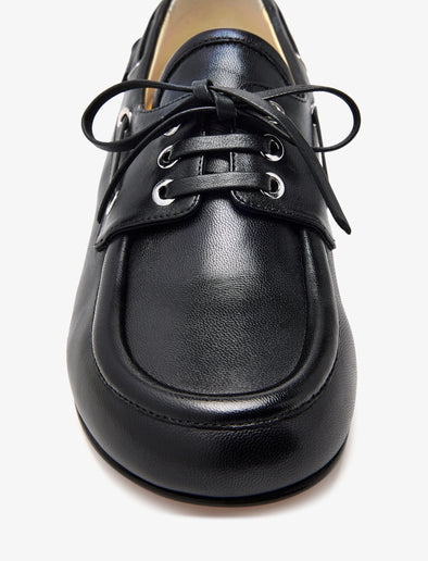 Aerial image of Deck Shoes in Nappa in Black