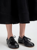 Image of model wearing Deck Shoes in Nappa in Black